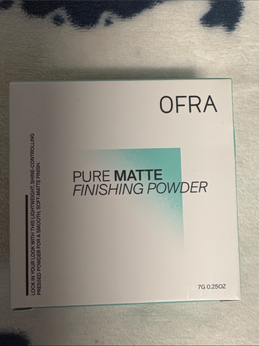 OFRA Pure Matte Finishing Powder — White with Teal Accent
